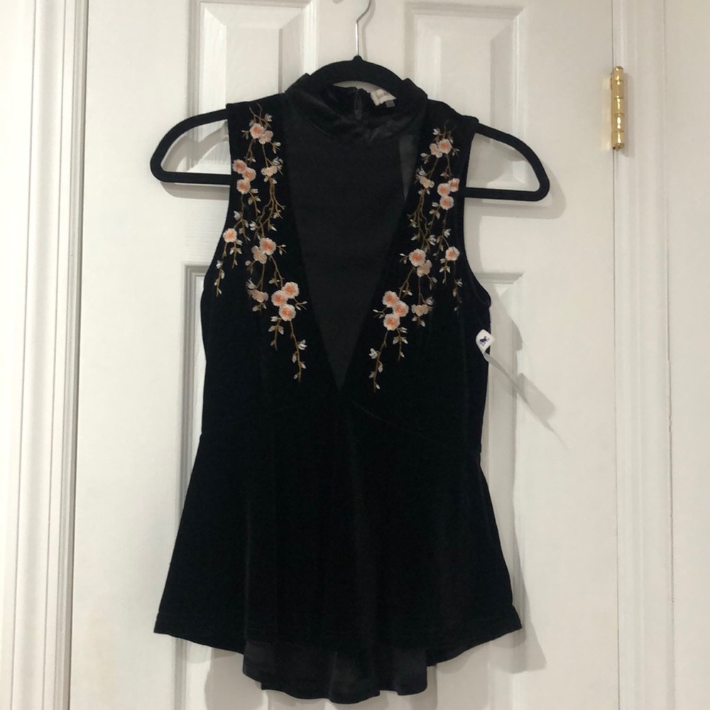 Velvet peplum top